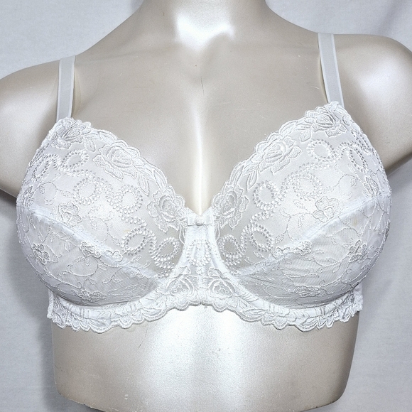 40C Wacoal‎ 85720 Renaissance Rose Semi Sheer Underwire Bra White  NWOT - Picture 1 of 9